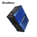 SCODENO IP50 Din-Rail Industrial Network Switch 4 SFP 8 Port Gigabit Ethernet Switch Outdoor LAN Switch